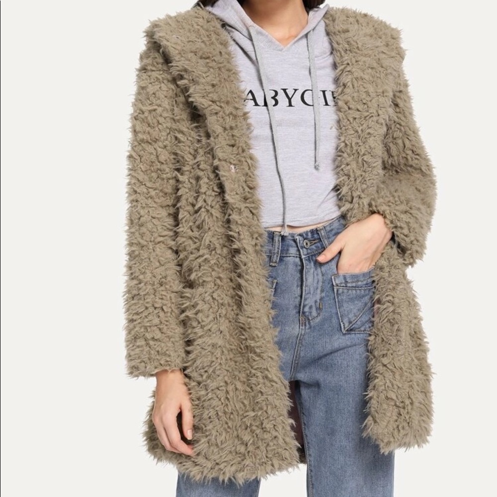 FAUX FUR HOODED JACKET